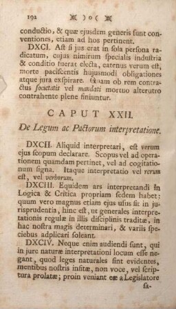 Caput XXII. De Legum ac Pactorum interpretatione.