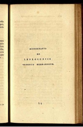 Dissertatio de leprosoriis veterum Hebraeorum.