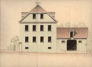 Friedrichsruhe, Wohngebäude. Aufriss der Seitenfront. o.B. S: Pabst