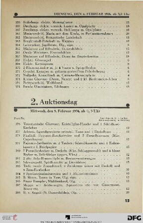 2. Auktionstag Mittwoch, den 5. Februar 1936, ab ½ 3 Uhr (Nr. 376-750)