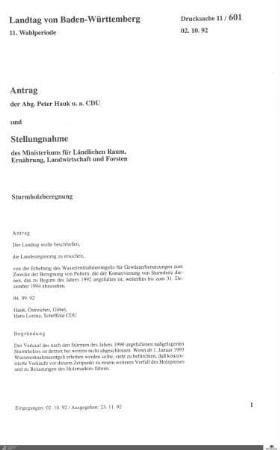 Drucksachen 601-800: Anträge, Anfragen, Gesetzentwürfe
