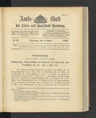No. 83, 9. April 1918