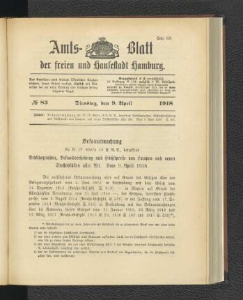 No. 83, 9. April 1918