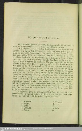 IV. Die Fruchtfolgen
