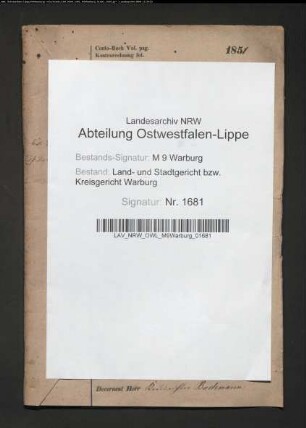 Erblasser: Bickmann, Elisabeth, geb. Redegeld: