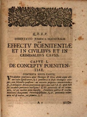 Diss. iur. inaug. de effectu poenitentiae et in civilibus et in criminalibus causis