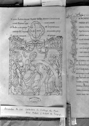 Chartularium monasterii Montis Sancti Michaelis / Cartulaire de l'abbaye du Mont St. Michel — Initial I, Folio fol. 24 r
