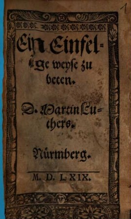 Ein Einfeltige weyse zu beten
