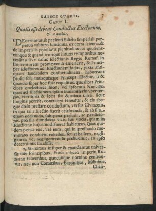 Caput I. Qualis esse debeat Conductus Electorum, & a quibus.