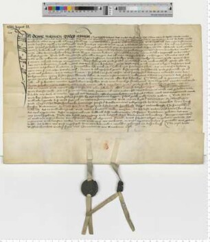 Testament der Greteke, Witwe des Hans Schulten, besiegelt durch die Ratsmannen Hans Witzendorpp und Did. Elver.
