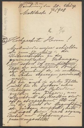 Brief an B. Schott's Söhne : 20.03.1908