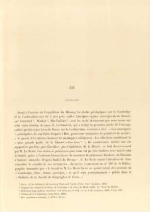 III. Géologie