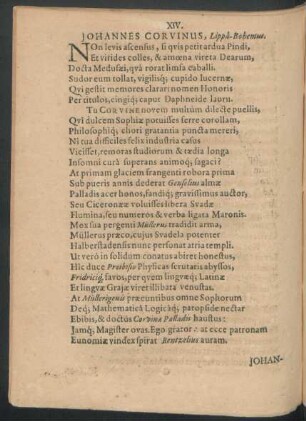 XIV. Johannes Corvinus, Lippa-Bohemus.