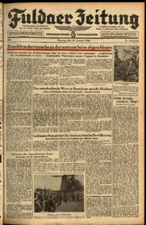 Ausgabe vom Montag, den 28. August 1944.