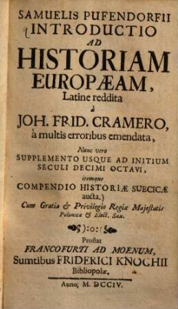 Introductio ad historiam Europaeam