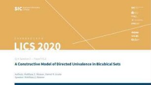 A Constructive Model of Directed Univalence in Bicubical Sets: Q/A Session E - Paper E5.E