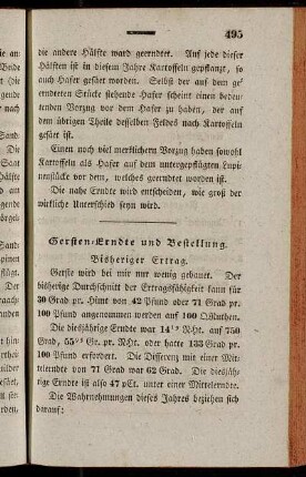 Gersten-Erndte und Bestellung. - Spörgel-Erndte und Bestellung.