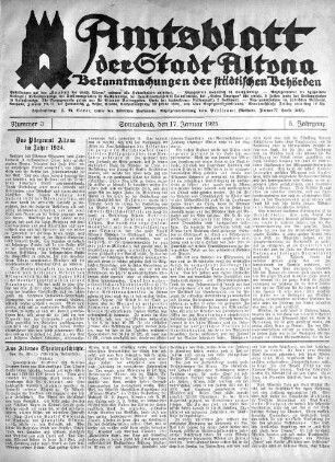 Nummer 3 : Sonnabend, den 17. Januar 1925