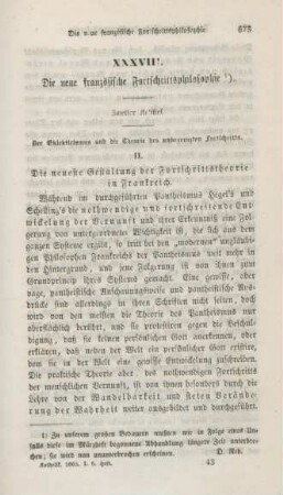 673-689 Die neue französische Fortschrittsphilosophie : zweiter Artikel