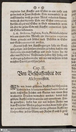 Cap. II. Von Beschaffenheit der Alchymisten