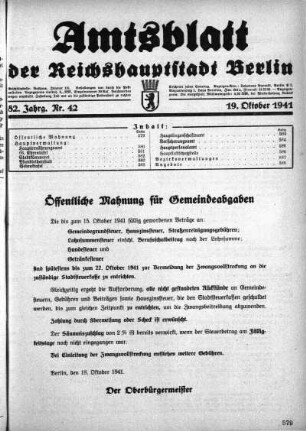 1941,42: Nr. 42, 19. Oktober 1941