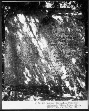 Grabstein von Elise Schmeidler (gestorben 1934)