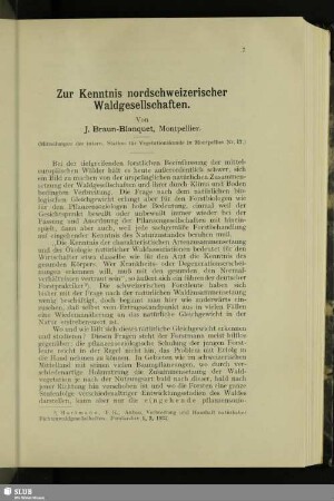 Zur Kenntnis nordschweizerischer Waldgesellschaften