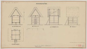 Ohle (Kreis Altena): Hof Schulte Suhr. Haferkasten (Grundriss, Ansicht, Schnitt)