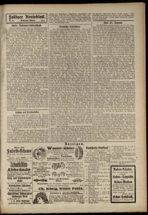 Dritte Ausgabe vom Samstag, den 25. Januar 1913.