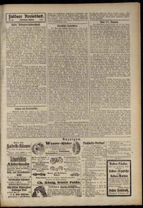 Dritte Ausgabe vom Samstag, den 25. Januar 1913.