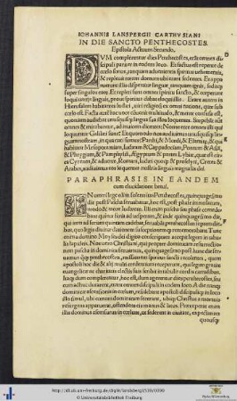In Die Sancto Et Feria Secunda Penthecostes
