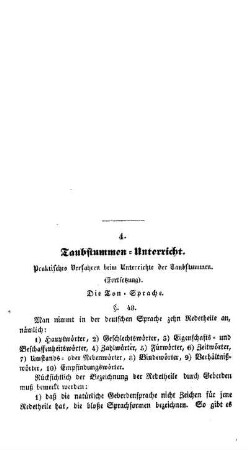 Taubstummen - Unterricht : praktisches Verfahren beim Unterrichte der Taubstummen ; (Fortsetzung)