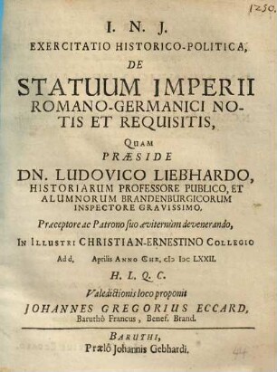 Exercitatio Historico-Politica, De Statuum Imperii Romano-Germanici Notis Et Requisitis