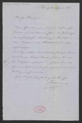 Brief an B. Schott's Söhne : 25.04.1875