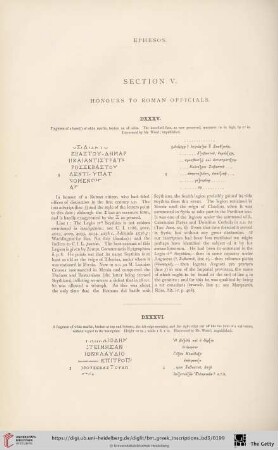 Section V: Honours to roman officials