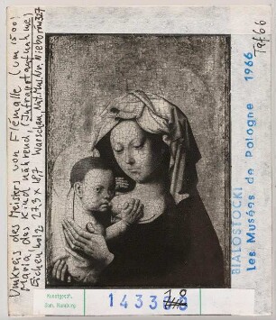 Meister von Flémalle (Robert Campin), Umkreis: Maria, das Kind näherend (Infrarotaufnahme). Warschau, Nationalmuseum