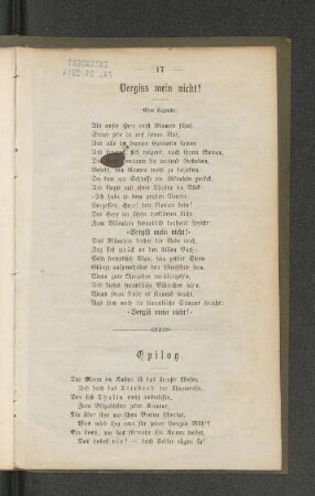 Vergiss mein nicht!