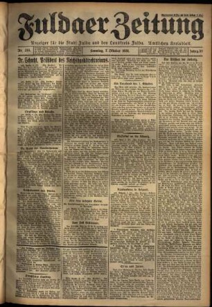 Erste Ausgabe vom Sonntag, den 07. Oktober 1928.