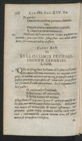 Caput XIV. De Syllogismis Propositionum Exponibilium.