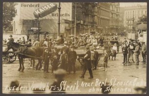 Ansichtskarte „Verkehrs-Streik“, Hermannplatz
