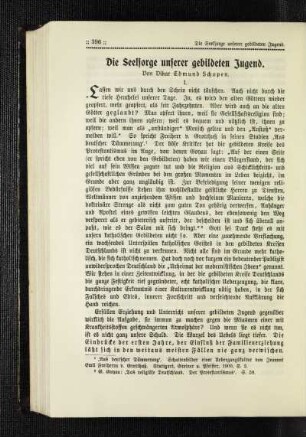 ¬Die¬ Seelsorge unserer gebildeten Jugend