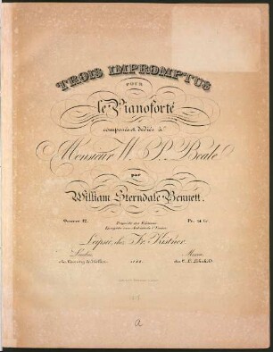 Trois impromptus : pour le pianoforte ; oeuv. 12