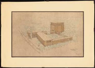 Kaiser-Wilhelm-Institut für Kernphysik, Heidelberg: Perspektivische Ansicht (Vogelschau)