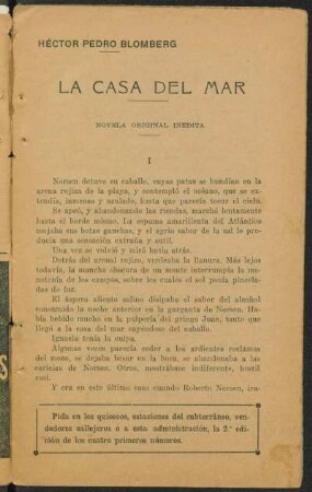 La casa del mar : novela original inédita