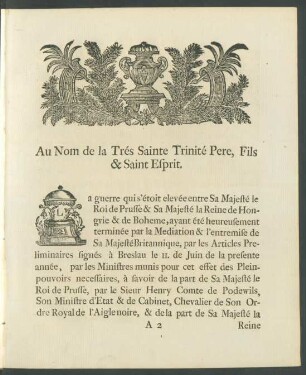 Au Nom de la Trés Sainte Trinité Pere, Fils & Saint Esprit