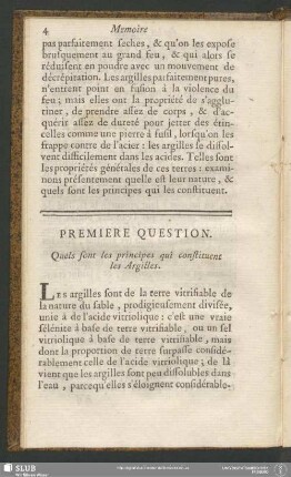 Premiere Question. Quels sont les principes qui constituent les Argilles
