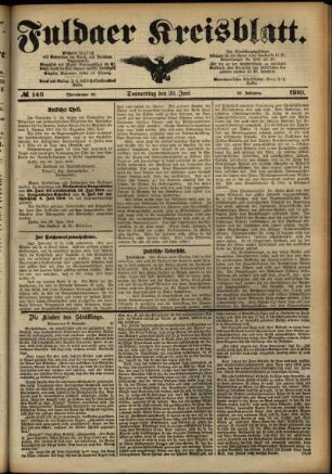 Ausgabe vom Donnerstag, den 30. Juni 1910.
