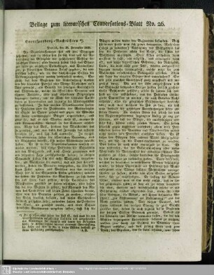 Beilage zum literarischen Conversations-Blatt No. 26