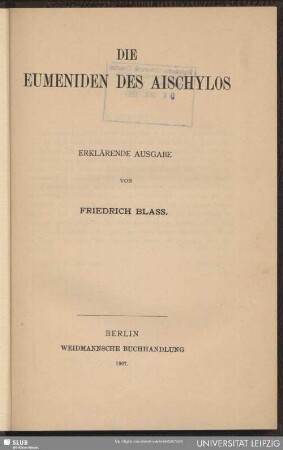 Die Eumeniden des Aischylos