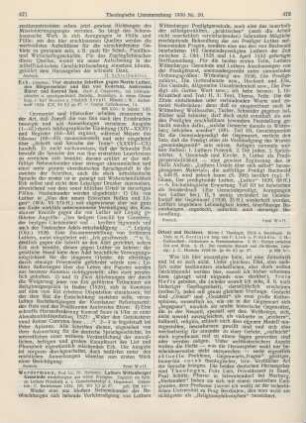 471-472 [Rezension] Werdermann, Hermann, Luthers Wittenberger Gemeinde wiederhergest. aus seinen Predigten